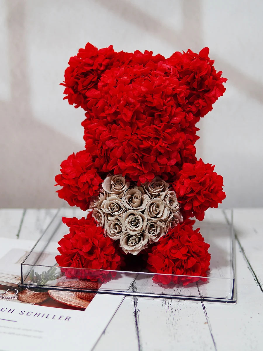 Everlasting Rose Heart Bear