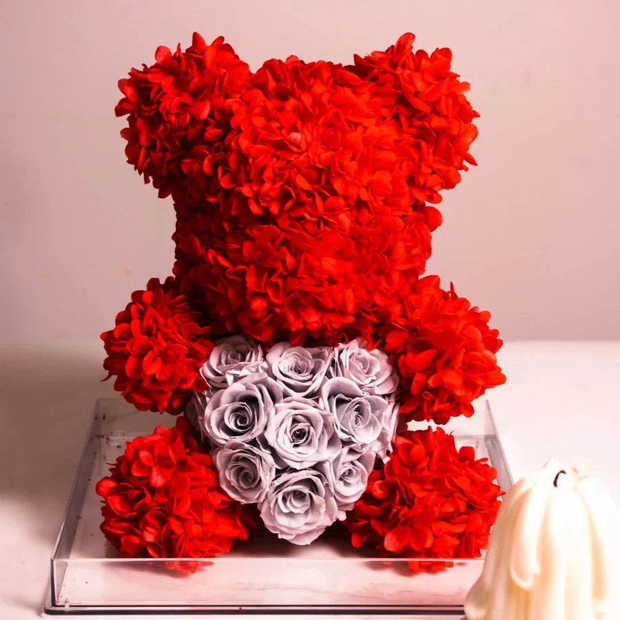 Everlasting Rose Heart Bear