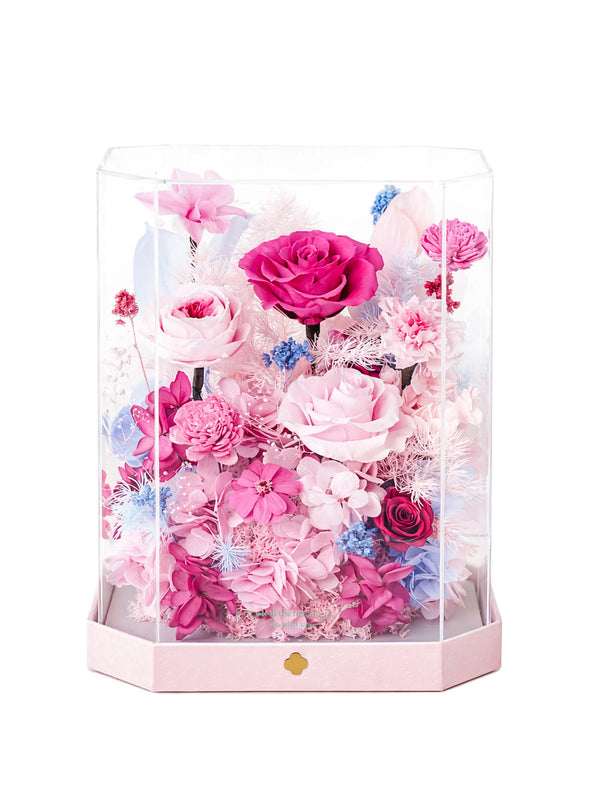 Octagonal Everlasting Flower Acrylic Box-Tall